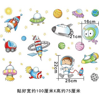Decal dán tường: Bé khám phá vũ trụ