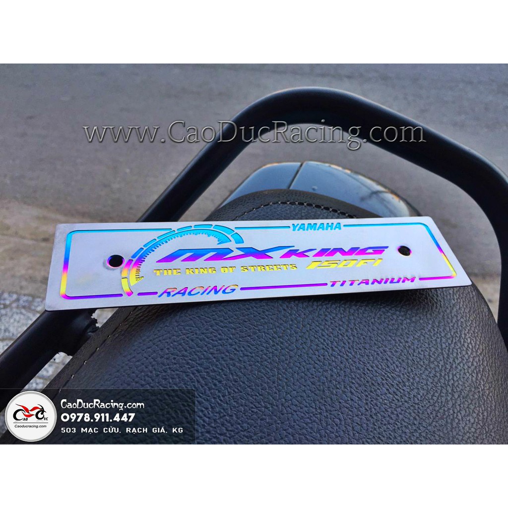 Bảng tên Mxking 150 Tittanium - bảng số trước titanium chữ MX KING 150 - điện phân 7 sắc