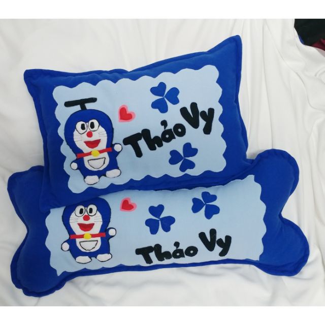Cặp gối nằm và gối ôm handmade doremon