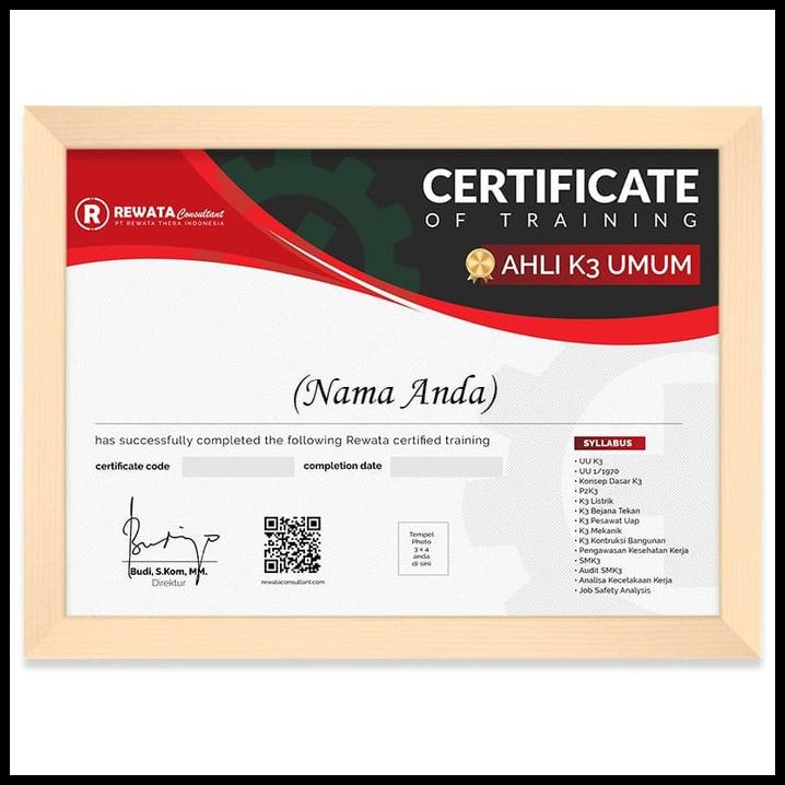 Máy Chơi Game Arcademi Certificate - Ahli K3 General By Rewata (Không Kèm Ảnh)