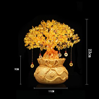 Cây tài lộc thạch anh vàng