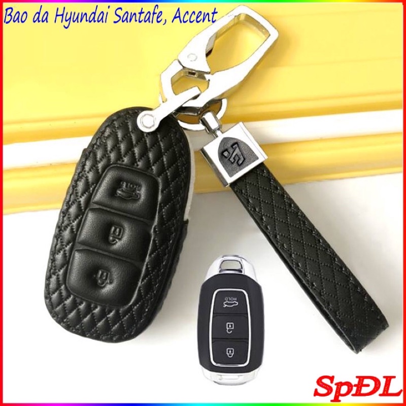 Bọc da chìa khóa hyundai accent 2020, accent 2019 2018 ,Kona các năm , santafe 2019 chìa như hình