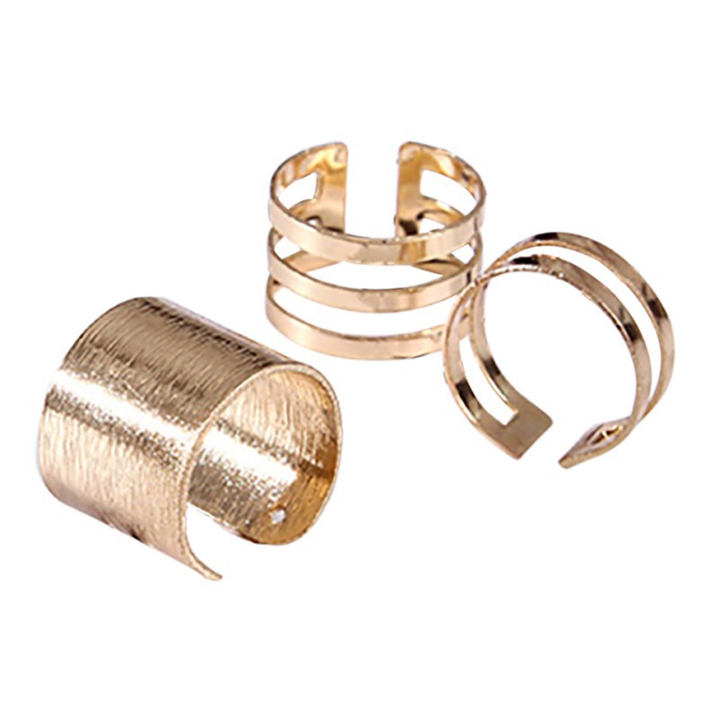 Set 3 Nhẫn Đeo Đốt Ngón Tay Hợp Kim Nhiều Kiểu Dáng