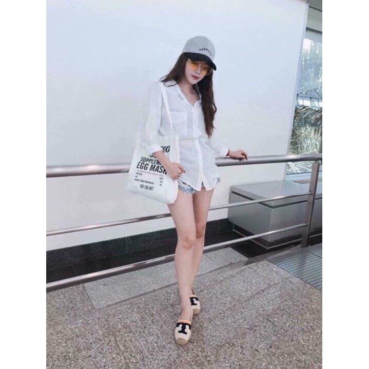 Áo sơ mi trắng form rộng 2 túi linnen tay dài (kèm ảnh thật) | BigBuy360 - bigbuy360.vn