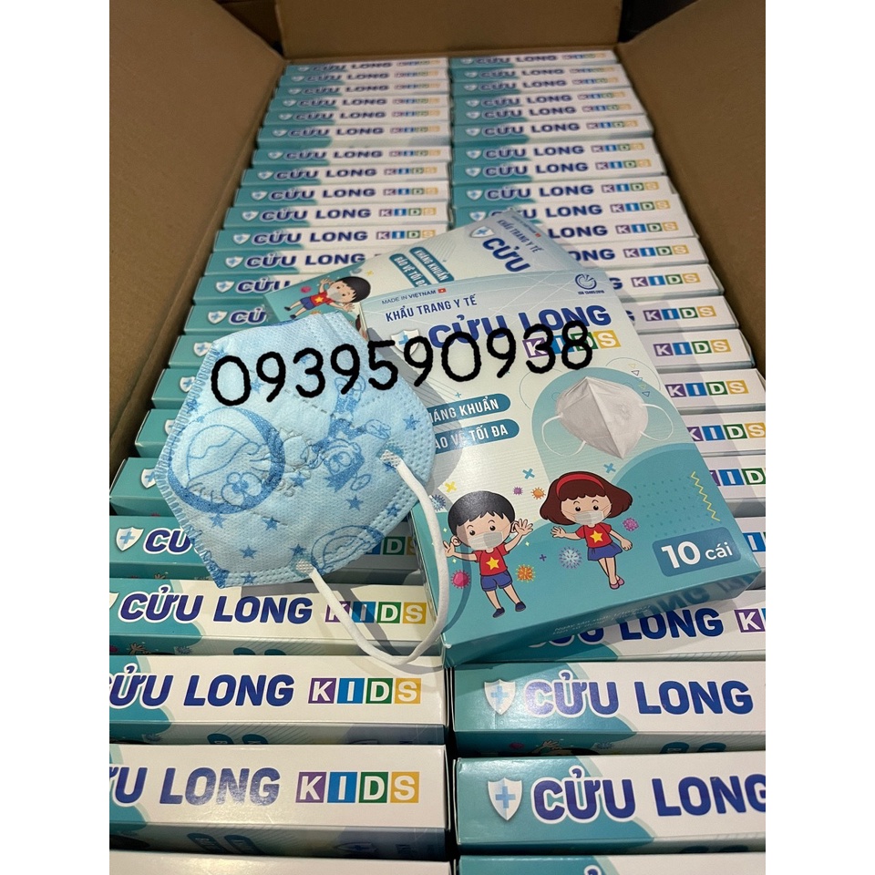 Khẩu trang N95 trẻ em cửu long kids 5 lớp có gòn hộp 10 cái | BigBuy360 - bigbuy360.vn