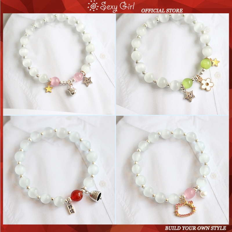 Vòng Tay Chuỗi Hạt Đá Opal Phong Cách Hàn Quốc Quyến Rũ Cho Nữ