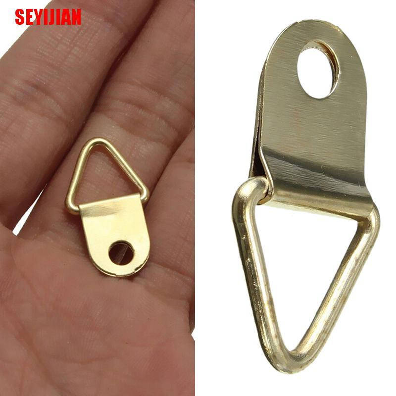 Set 20 Móc Treo Khung Ảnh Hình Tam Giác Bằng Đồng Thau Mạ Vàng