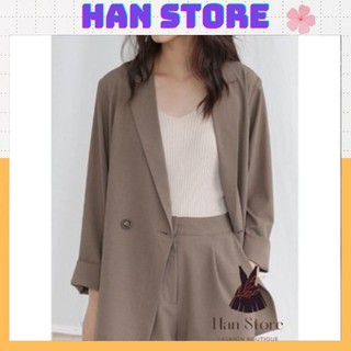 Áo Blazer HANSTORE áo khoác blazer 1 lớp dài tay chất suông mềm dễ phối đồ SB002