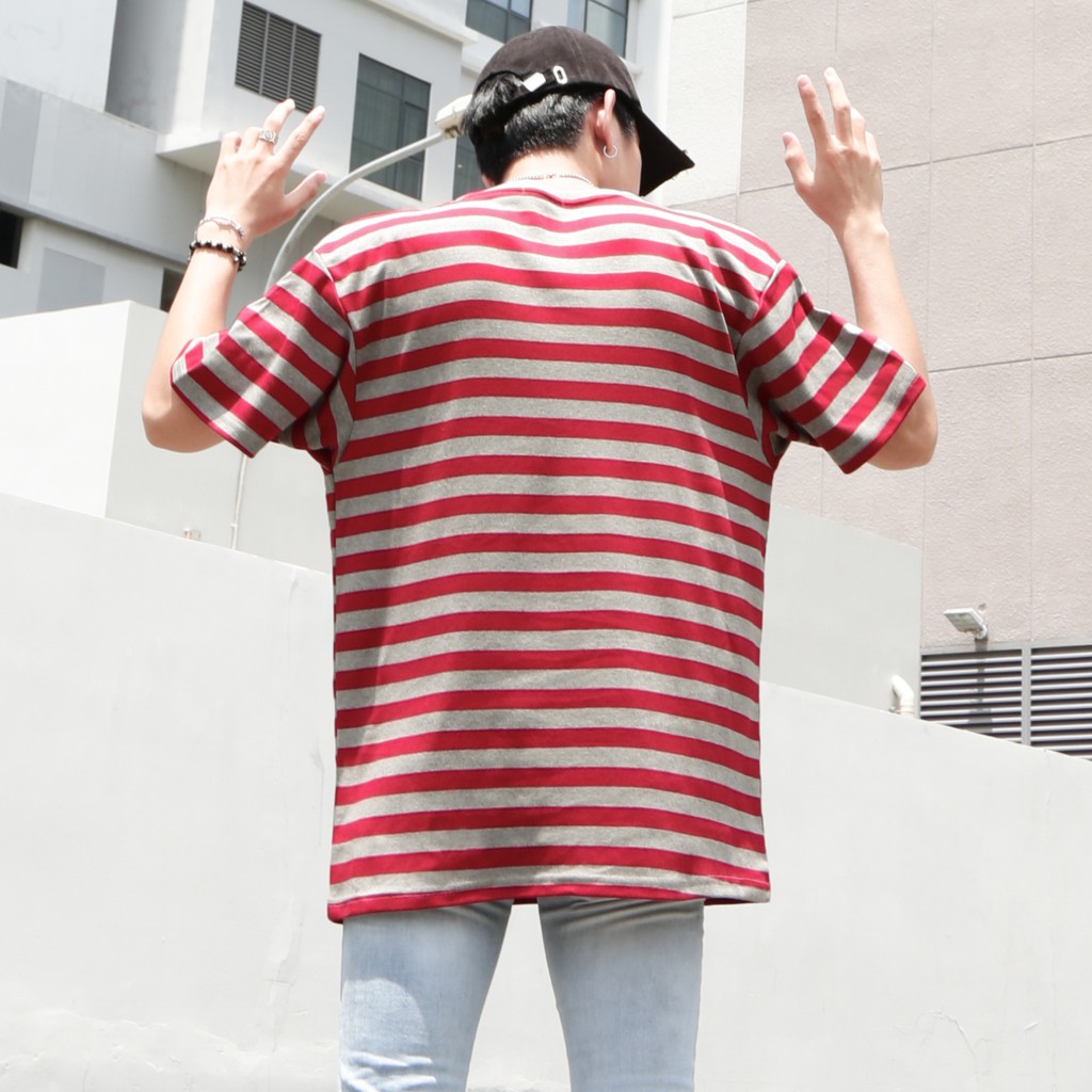Áo Thun Sọc Đỏ Xám | BigBuy360 - bigbuy360.vn