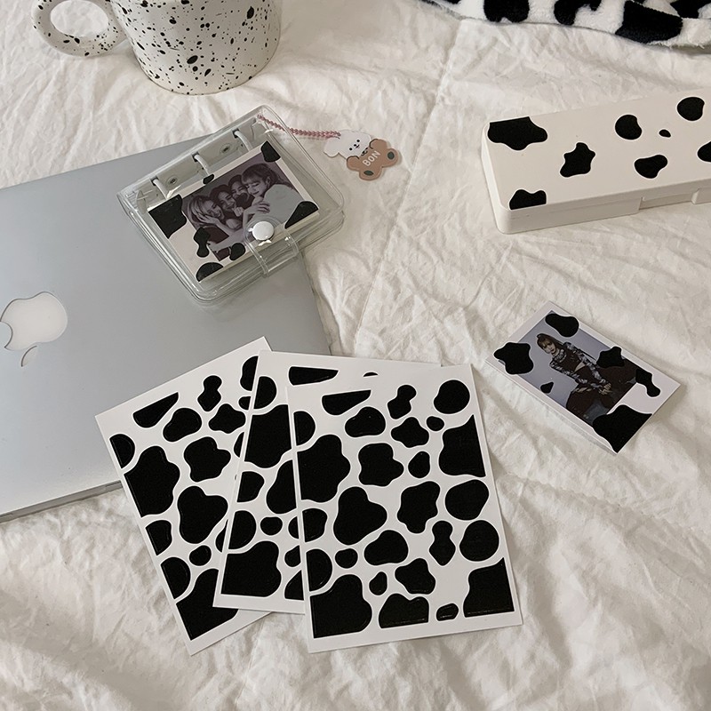 Miếng dán trang trí chống thấm nước họa tiết da bò sữa dễ thương