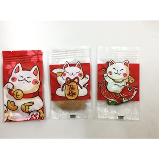 Túi đựng bánh quy mèo thần Tài