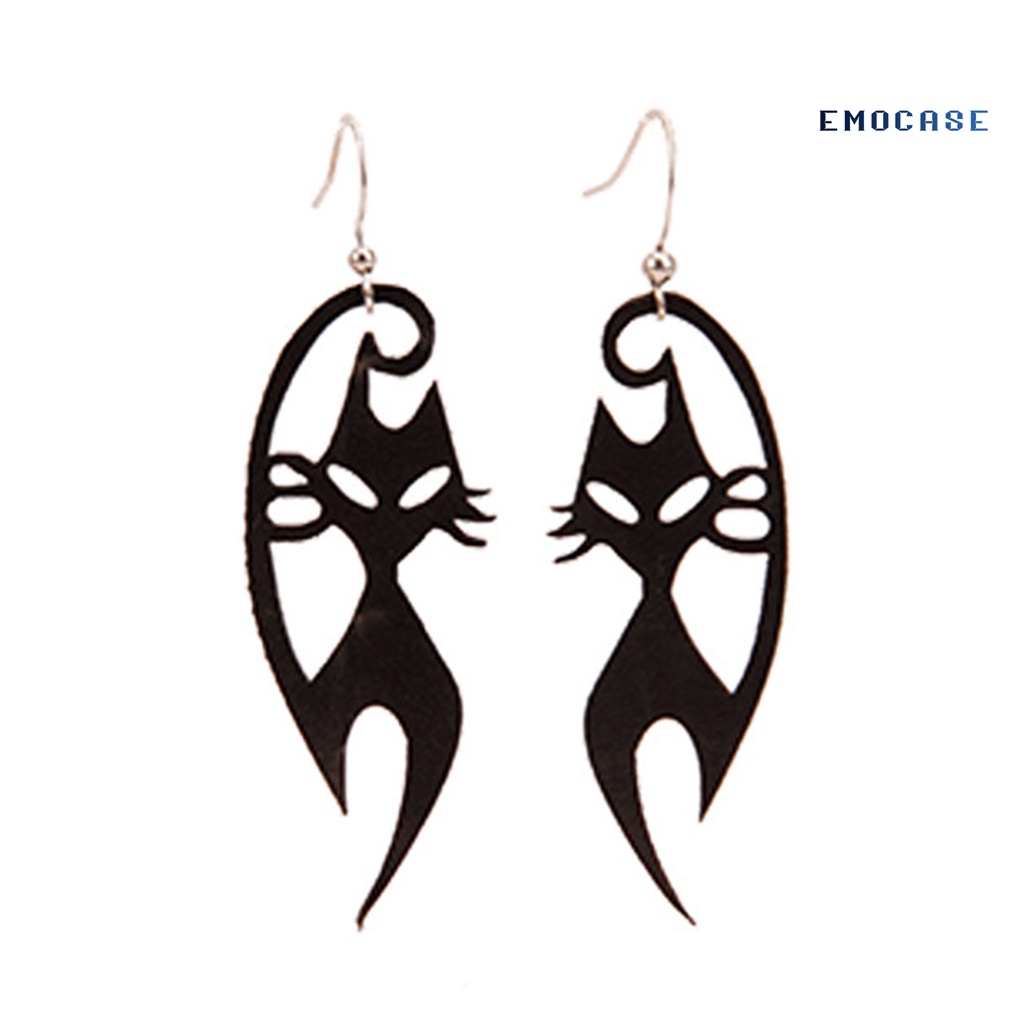 1 Đôi Khuyên Tai Hình Mèo Đen Đáng Sợ