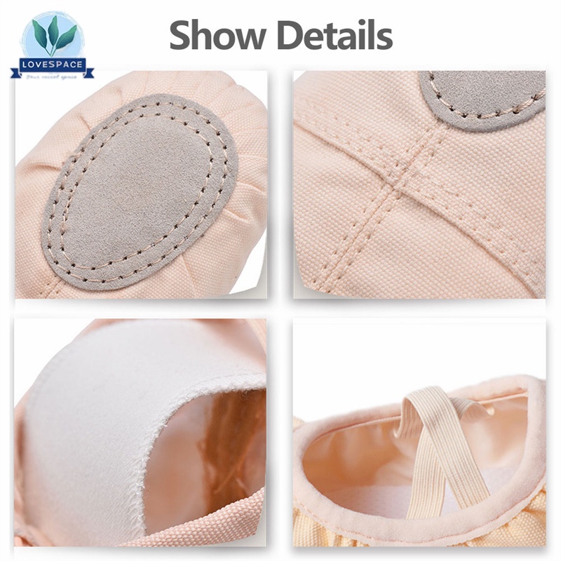 Giày múa ba lê / tập yoga đế mềm size 32-41 dành cho bé gái