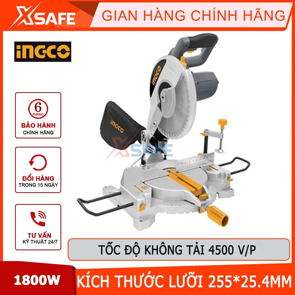 Máy cắt nhôm gỗ đa năng INGCO BM2S18004T Máy cưa đa năng 1800W điện thế 220-240V, lưỡi 255m [CHÍNH HÃNG][XSAFE]