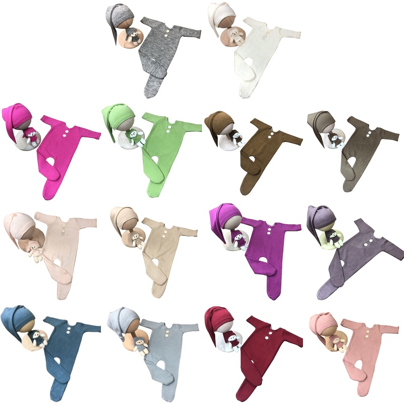 Bộ 3 Món Áo Liền Quần + Mũ + Đuôi Dài + Băng Đô Chụp Ảnh Cho Bé Sơ Sinh