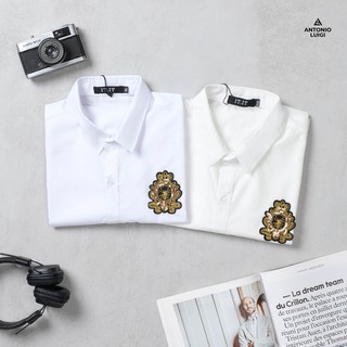 Áo sơ mi nam trơn mác kim sa ngực