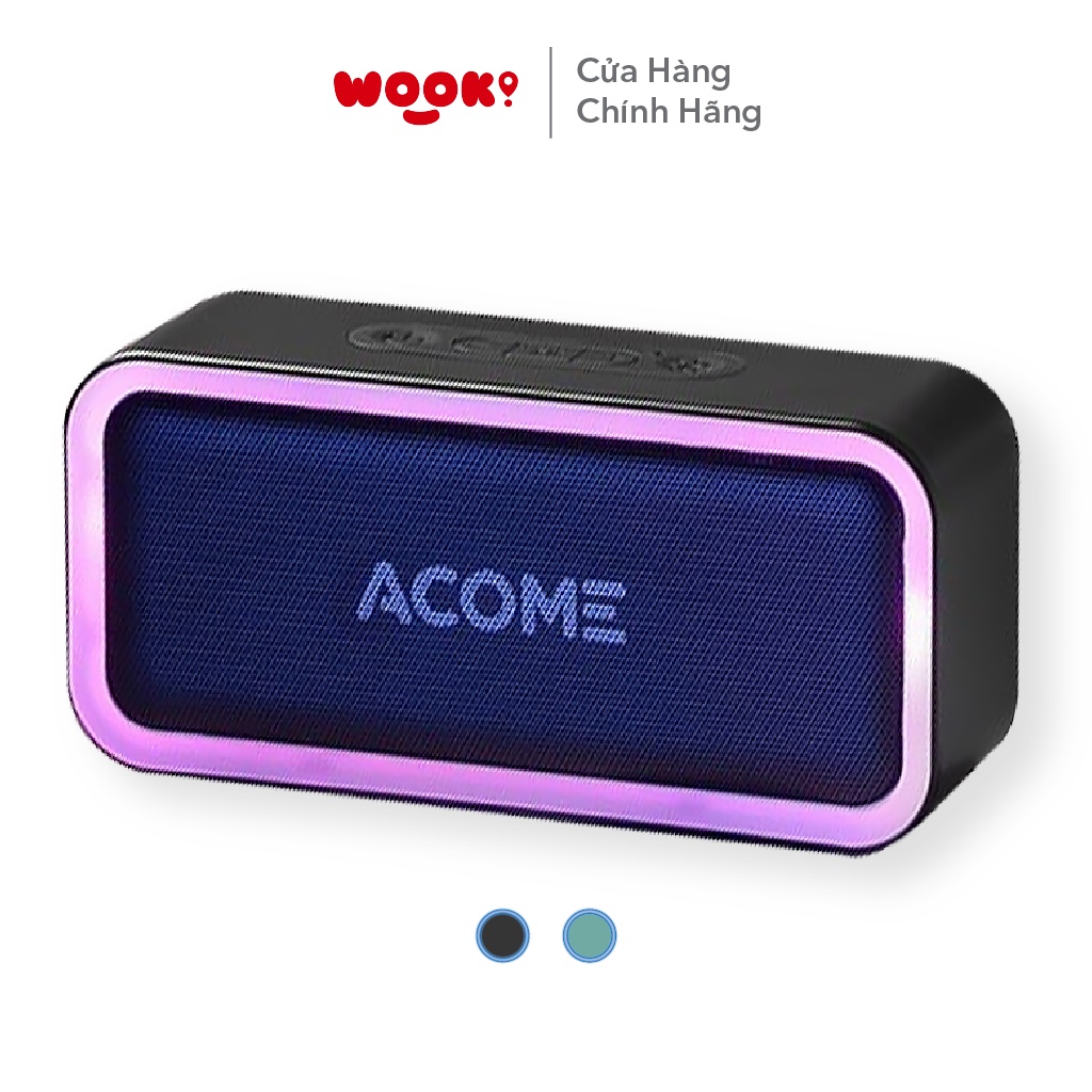 Loa Bluetooth 5.0 ACOME A6 Công Suất 5W Đèn LED RGB Hỗ trợ Ghép Đôi 2 Loa Âm Thanh Vòm 360 Độ Kết Hợp Bass Trầm