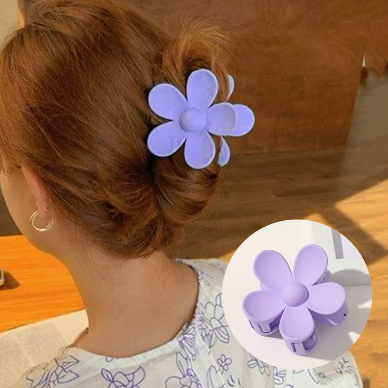 Kẹp Tóc Dạng Móng Vuốt Hình Bông Hoa Màu Sắc Ngọt Ngào Phong Cách Hàn Quốc Thời Trang Cho Nữ