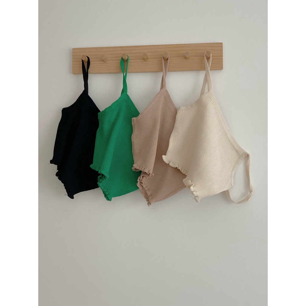 Áo 2 dây croptop len tăm thun ôm body sexy nhiều màu