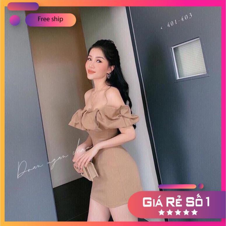 [HÀNG CAO CẤP] Đầm body hotgirl trễ vai xếp ly phom chuẩn đẹp | BigBuy360 - bigbuy360.vn