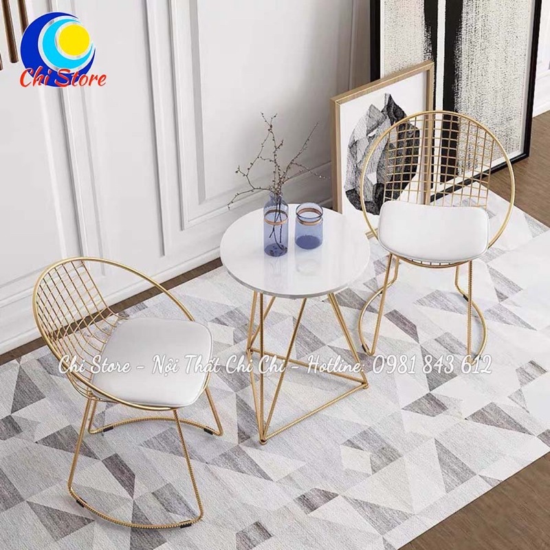 Bàn Ghế Ngồi Ban Công Chill, Ghế Tựa Cách Điệu Chụp Hình, Decor Quán Siêu Xinh