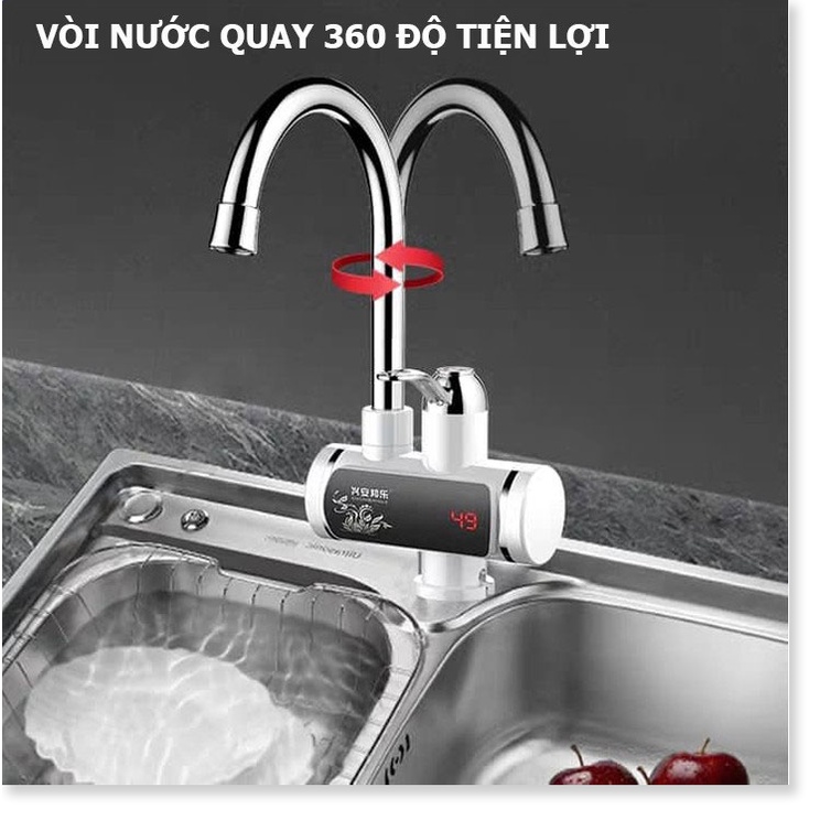 Vòi Lavabo Cao CấpChống giậtlàm nóng trực tiếp tại vòi, tiết kiệm điện và nước, có Rơ-le chống giật an toàn.