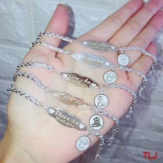 Lắc bạc khắc tên cho bé