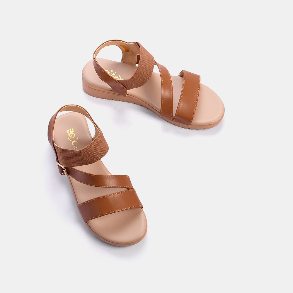 Giày sandal nữ đi học quai chéo đế bằng 3 phân BQ SD347