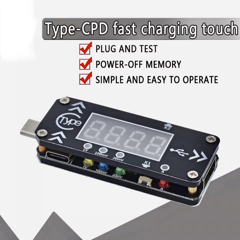 usb đo dòng áp cổng type c hổ trợ sạc nhanh pd 2.0 3.0