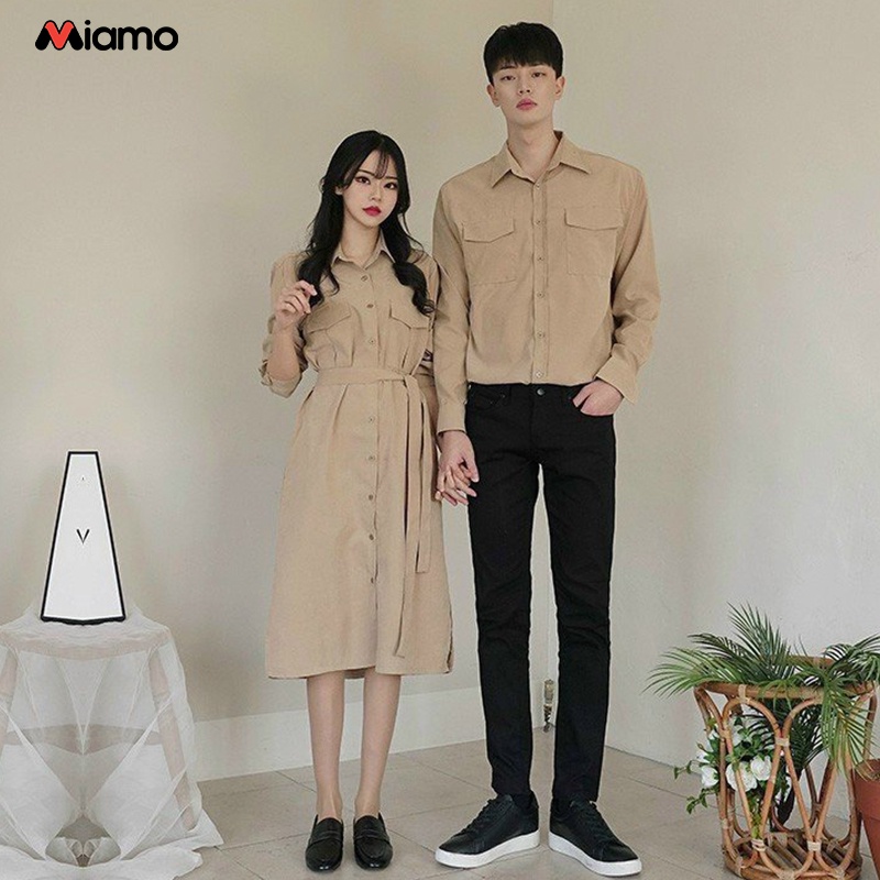 Set đồ đôi nam nữ cao cấp thiết kế phong cách thanh lịch thời trang Miamo MO045 (Kèm ảnh thật)