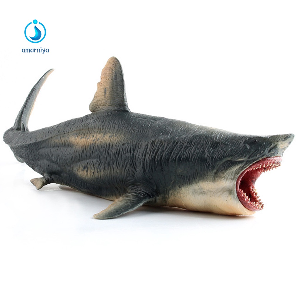 Đồ chơi mô hình cá mập trắng lớn Megalodon chống rỉ sét trang trí