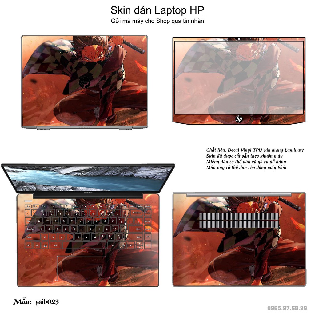 Skin dán Laptop HP in hình Kimetsu No Yaiba (inbox mã máy cho Shop)