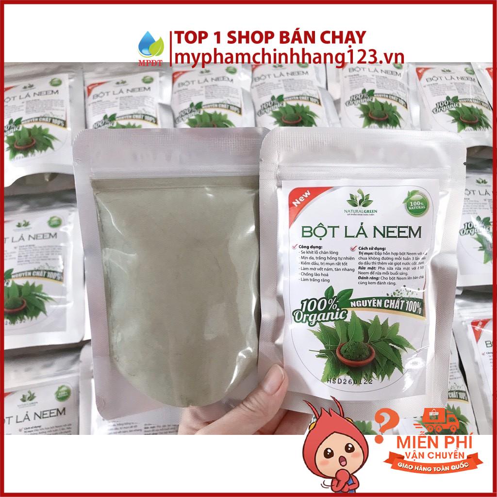 Bột lá neem Ấn Độ giảm mụn, trắng da, mờ thâm hàng handmade