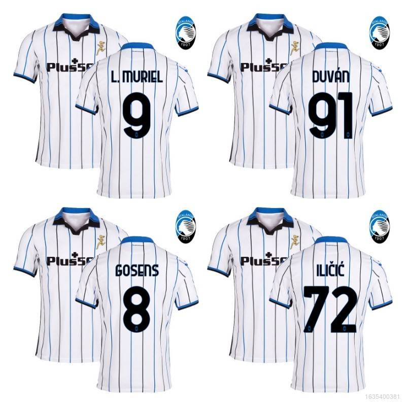 Mới Áo thun bóng đá Atalanta BC Serie A Jersey Gosens Muriel Ilicic Duvan Away S-4XL chất lượng cao