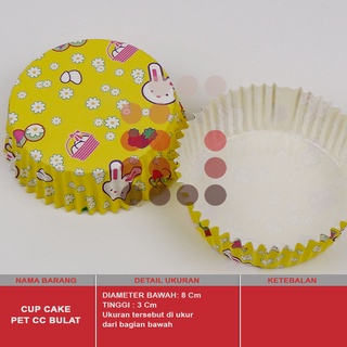 Image of cup cake cases pet cc bulat kincir / round / kue / bolu isi 50 pcs