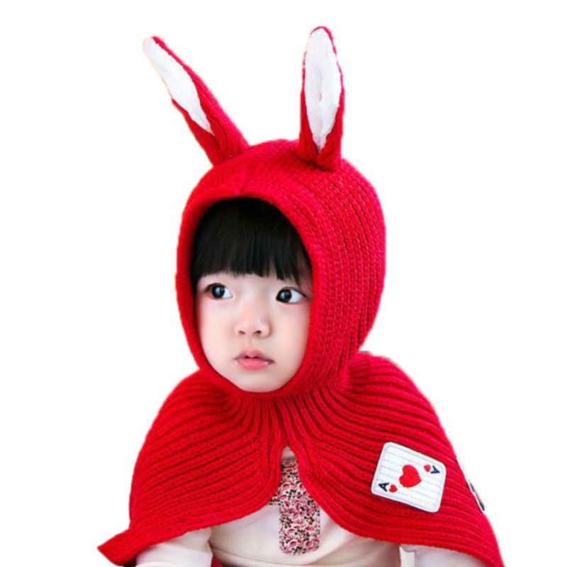 Mũ len tai thỏ cute cho bé gái