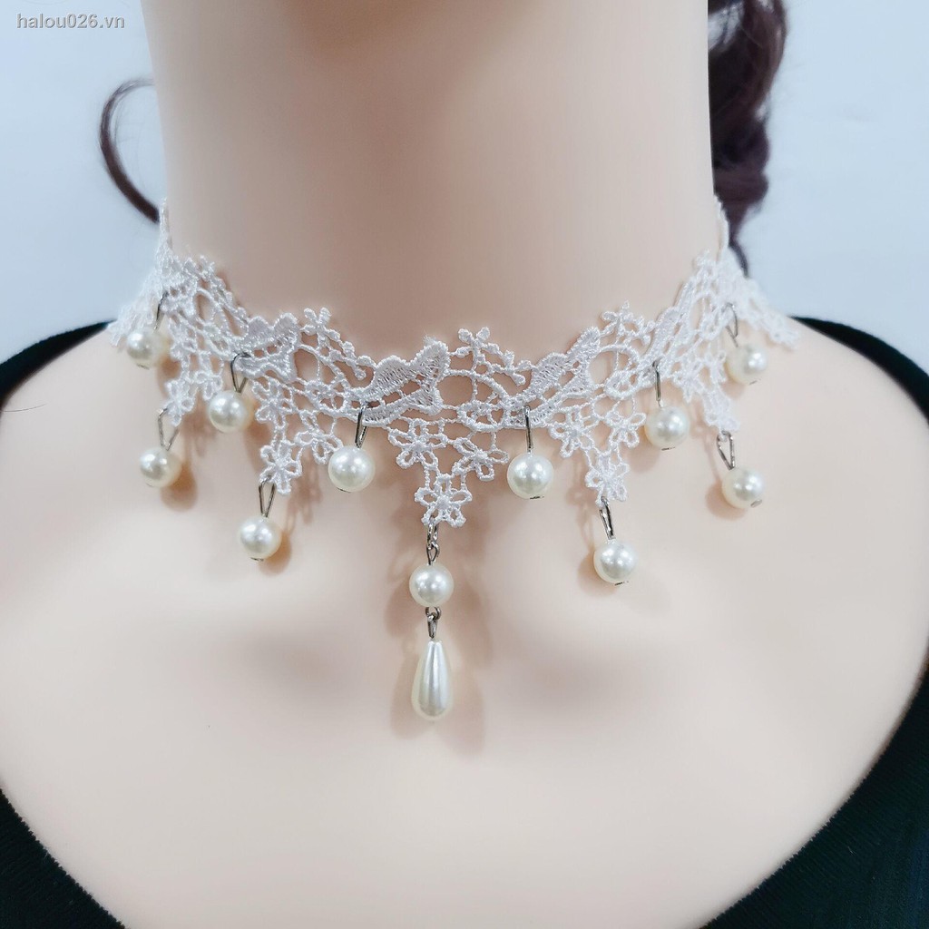 (Hàng Mới Về) Vòng Cổ Choker Phối Ren Giúp Che Vết Sẹo Và Nếp Nhăn