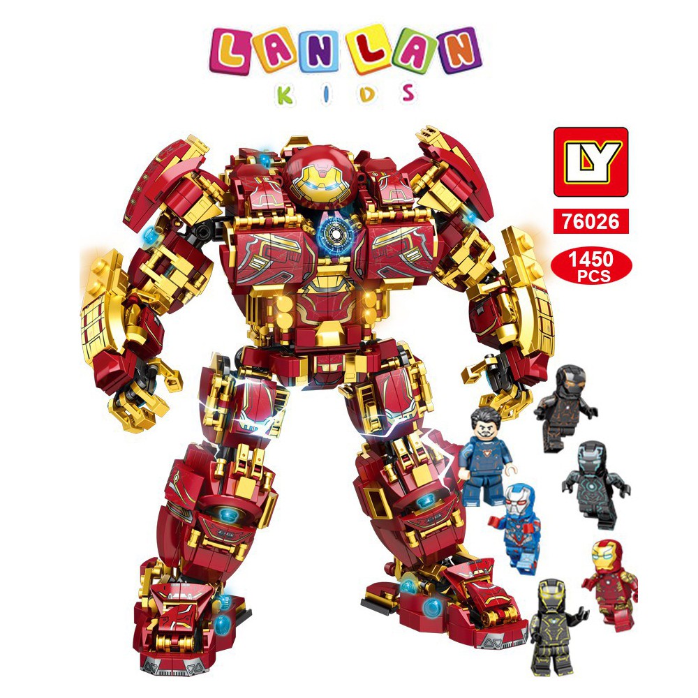 Đồ chơi lego Hulkbuster Iron man nhiều kích thước LANLAN KIDS lắp ráp mô hình người sắt