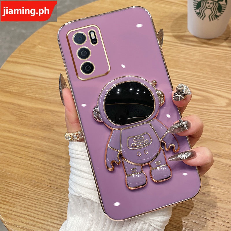 Ốp Điện Thoại Mềm Mạ Điện Hình Phi Hành Gia 3D Có Giá Đỡ Cho OPPO A16 A16S A54S 4G