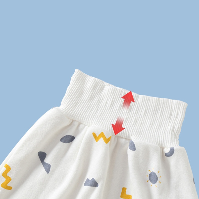 Quần Tã Dạng Váy Ngắn Chất Cotton Trơn Chống Thấm Nước Thoải Mái 2 Trong 1 Cho Bé