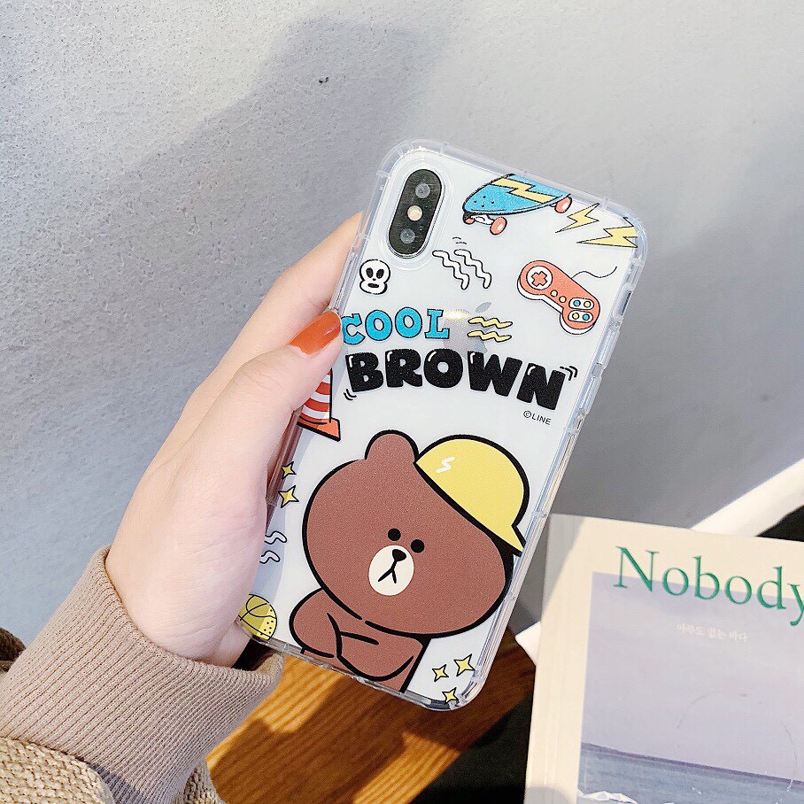 Ốp lưng iphone Brown, Cony &amp; Choco 5 5S 6 6S 6Plus 6S Plus 7 8 7Plus 8Plus X XS Max 11 11 Pro 11 ProMax - Infinity M572