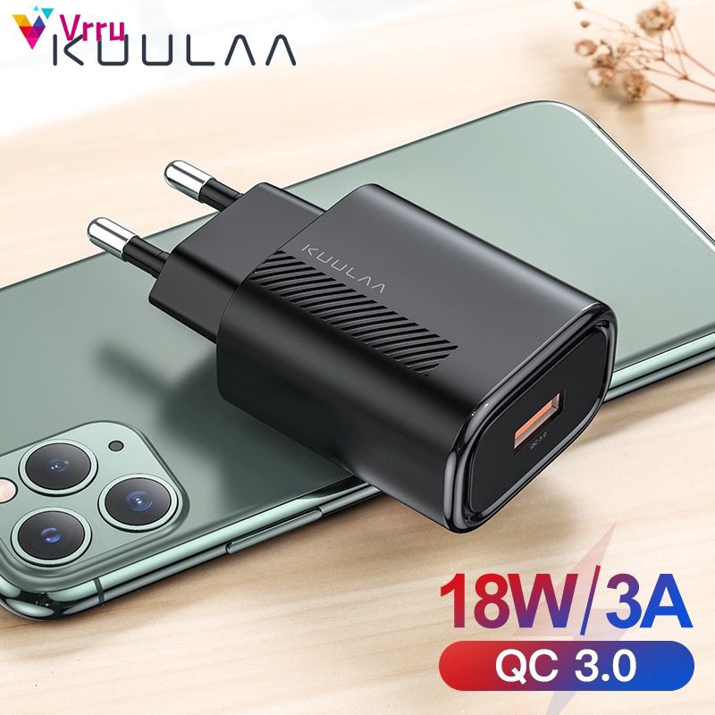 Bộ Sạc Nhanh Kulaa 3.0 Qc 18w Cho Xiaomi Redmi Note 8 7 Qc3.0
