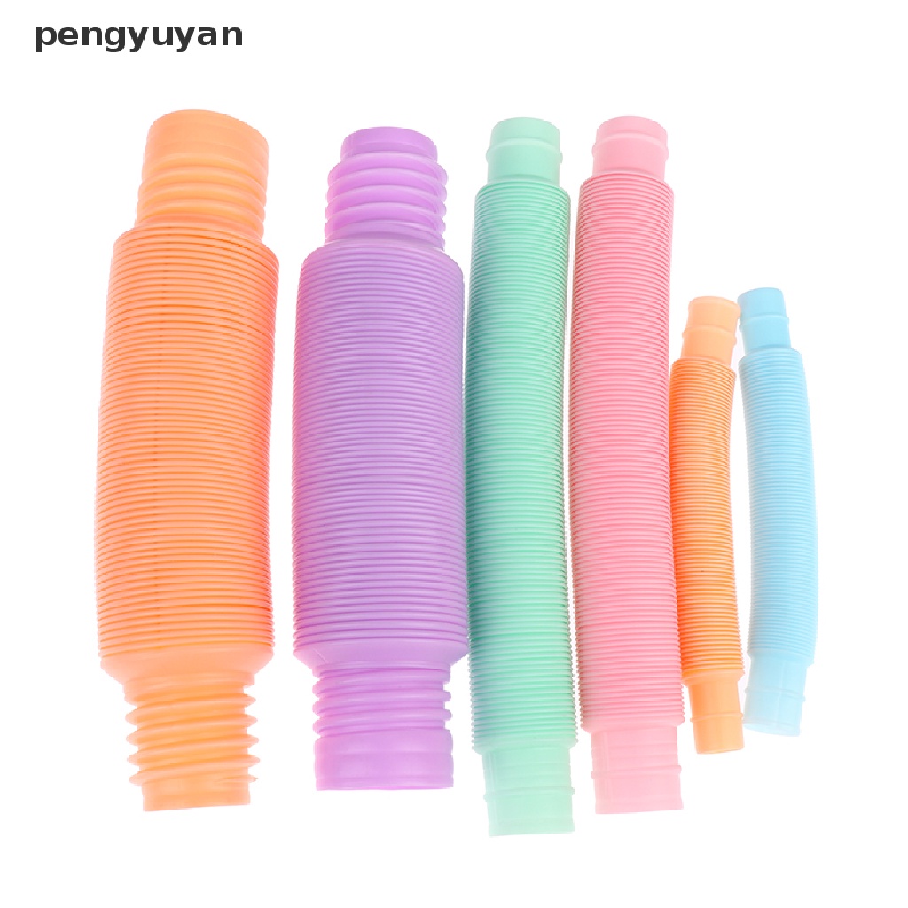 (pengyuyan) 6pcs/set Mini Pop Tubes Sensory Toy For Kids Antistress Toys Plastic Bellows vn