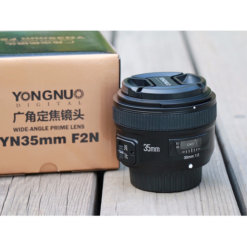 YONGNUO YN 35mm F2 Camera Lens  Nikon Canon EOS YN35MM Lenses AF MF Wide Angle Lens for 600D 60D 5DII 5D 500D 400D 650D