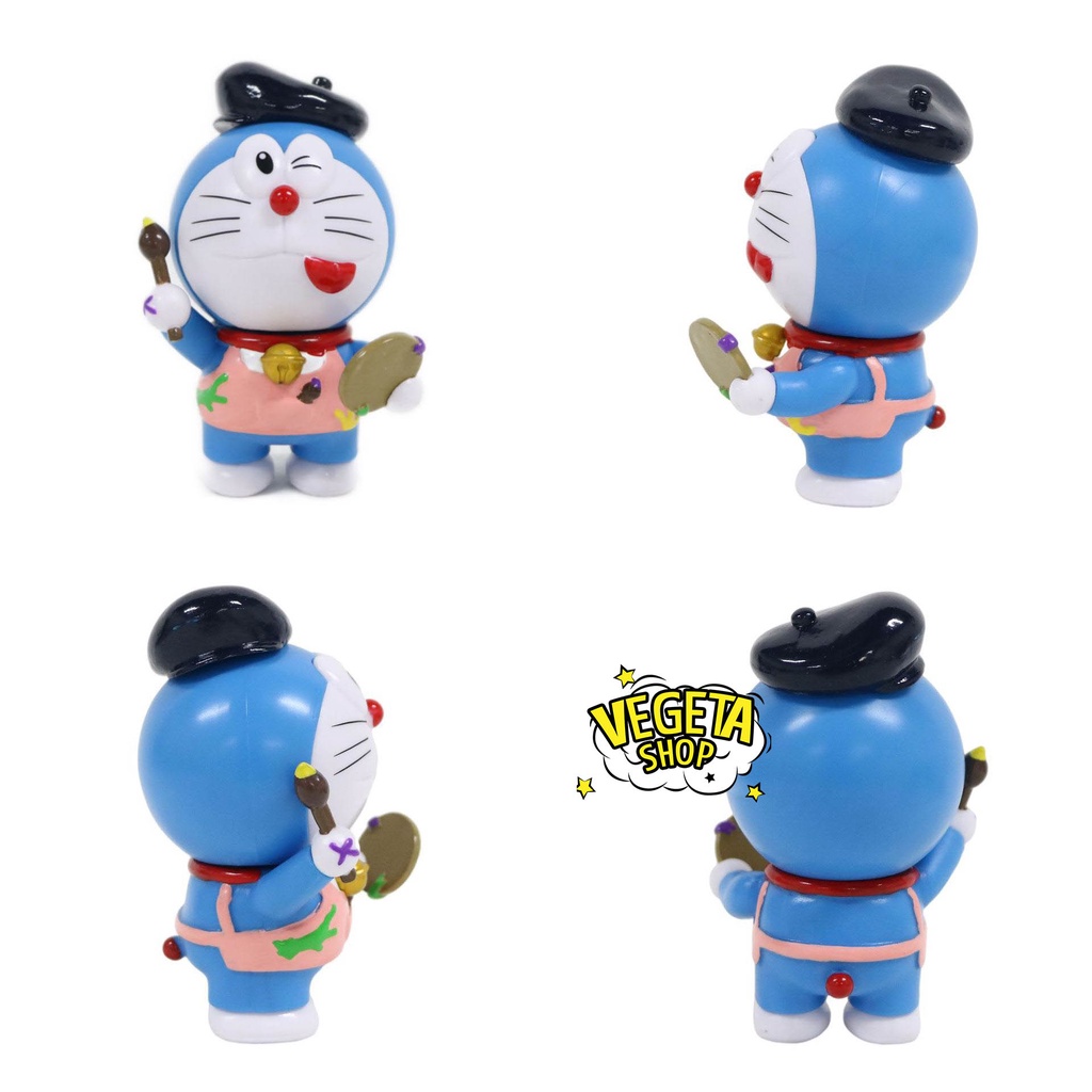 Mô hình Doraemon - 6 tư thế Doremon phù thủy cưỡi chổi đầu bếp nấu ăn pha chế tập tạ thể hình họa sĩ cứu hộ bãi biển