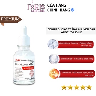 Serum dưỡng trắng Angel's Liquid 7 Day Whitening Program Glutathione 700 V-Ample 30ml