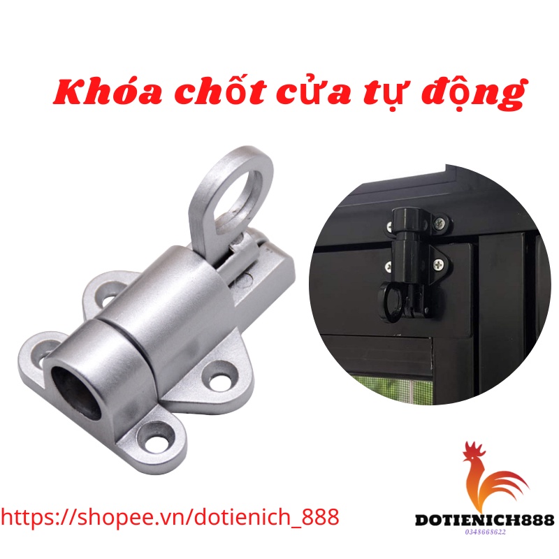 Chốt khóa cài cửa tự động cửa sổ cửa ra vào tự động bằng hợp kim nhôm (kèm ốc vít)