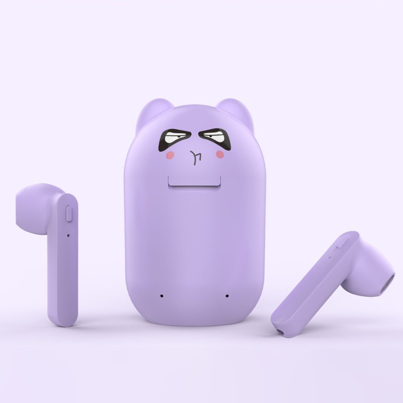 Tai Nghe Không Dây Blueteeth 5.0 Mini Tws Họa Tiết Động Vật Hoạt Hình