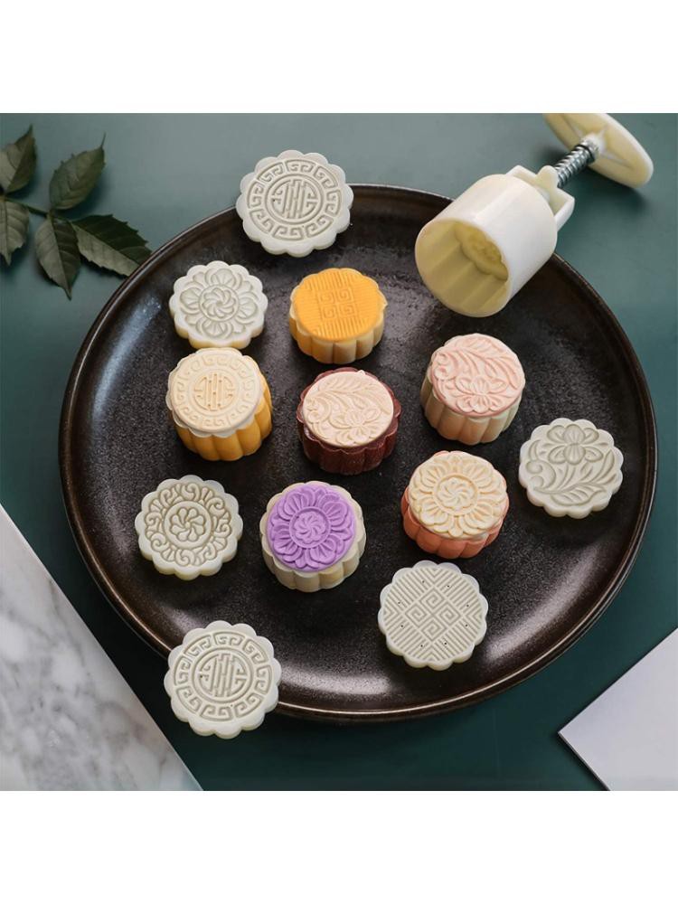 Set 10 khuôn làm bánh trung thu 100g