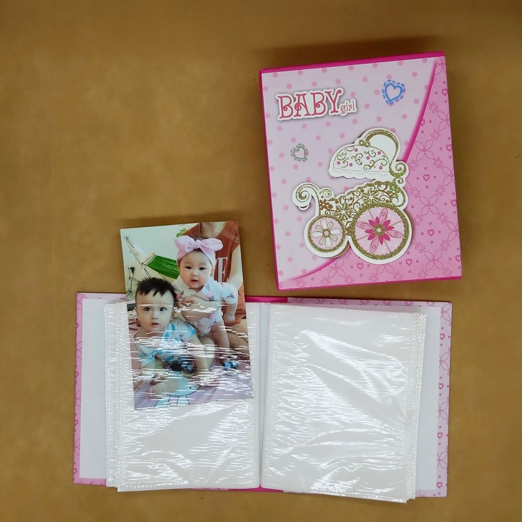 Album ảnh bìa baby có hộp Lavyan chứa 40 ảnh 9×12 ép plastic hoặc 10x15 ép lụa để ảnh cho con, quà tặng ý nghĩa